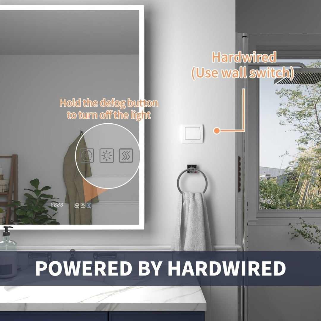 Rim 24" W x 32" H LED Lighted Medicine Cabinet Recessed or Surface with mirrors,Hinge on the left Image 7