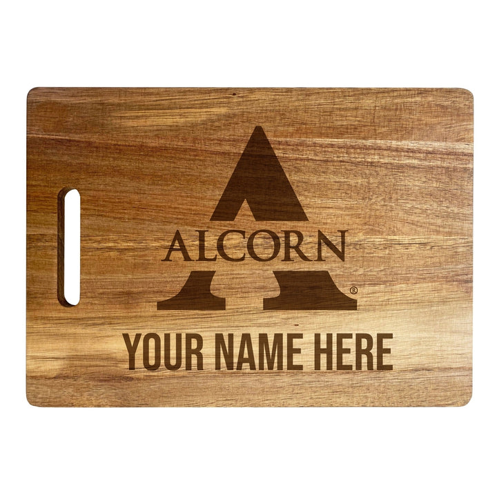 Alcorn State Braves Customizable Engraved Wooden Cutting Board 10" x 14" Acacia Wood Officially Licensed Collegiate Image 2