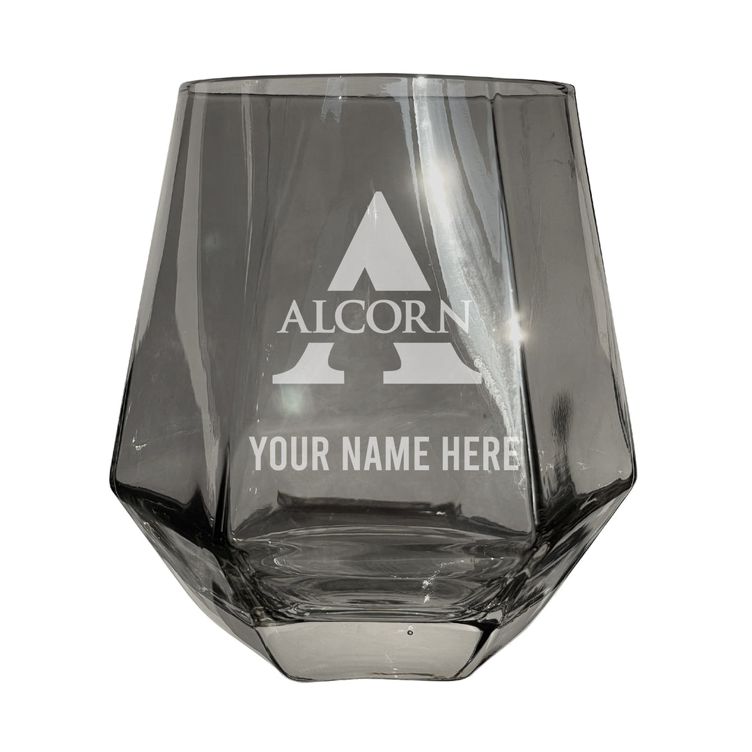 Alcorn State Braves Customizable Stemless Diamond Wine Glass Engraved 10 oz Officially Licensed Collegiate Product Image 1