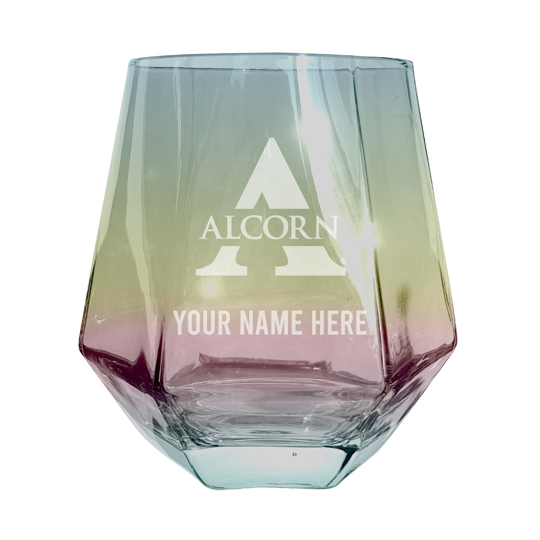 Alcorn State Braves Customizable Stemless Diamond Wine Glass Engraved 10 oz Officially Licensed Collegiate Product Image 3