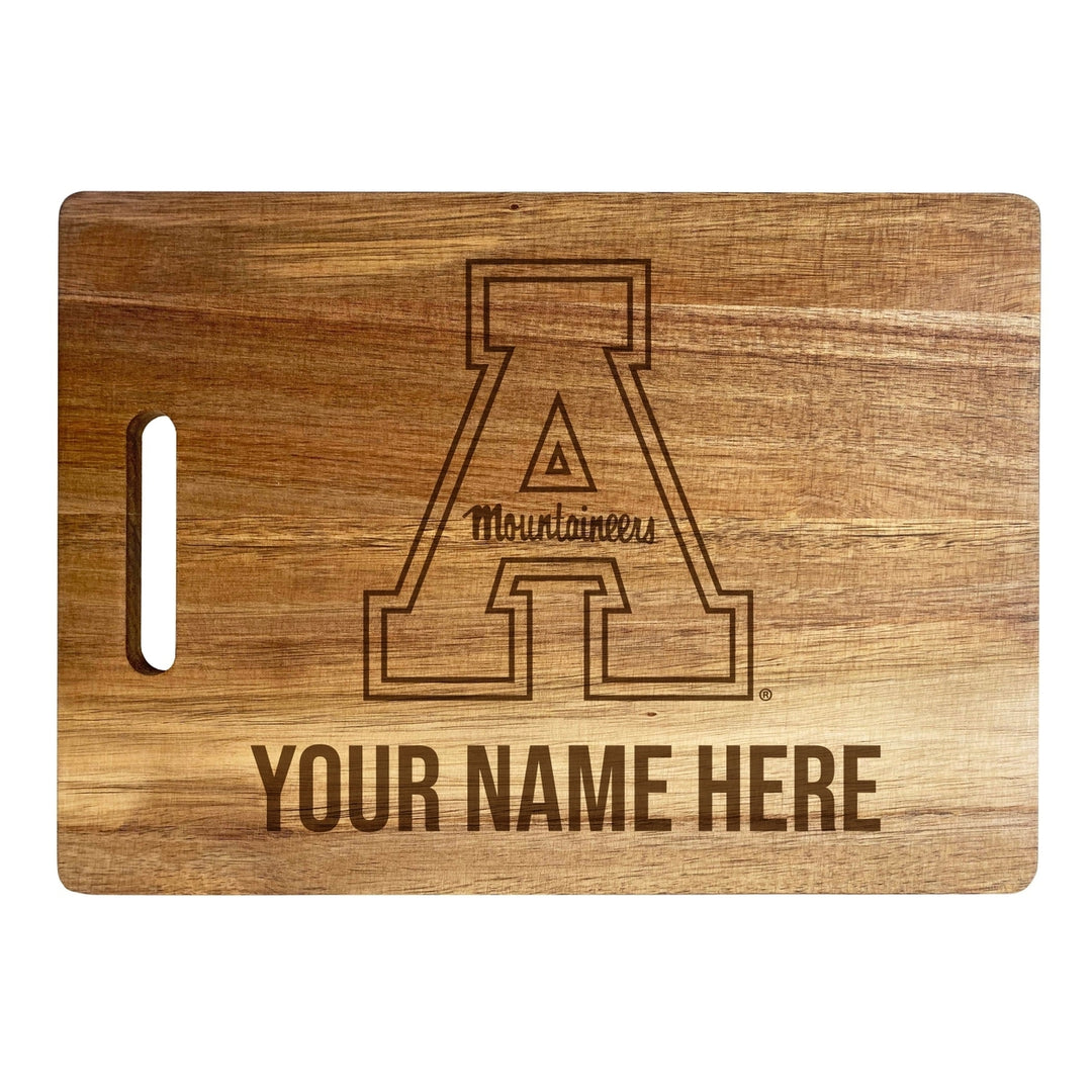 Appalachian State Customizable Engraved Wooden Cutting Board 10" x 14" Acacia Wood Officially Licensed Collegiate Image 1