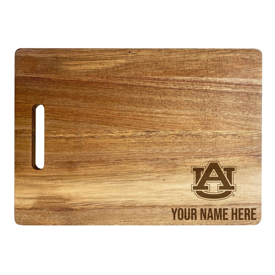 Auburn Tigers Customizable Engraved Wooden Cutting Board 10" x 14" Acacia Wood Officially Licensed Collegiate Product Image 1