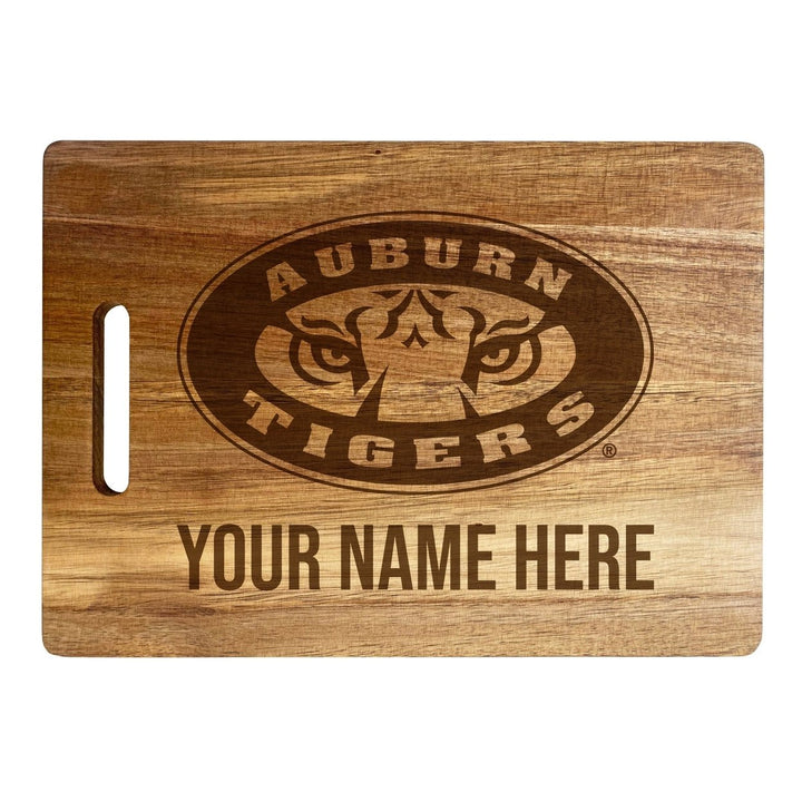 Auburn Tigers Customizable Engraved Wooden Cutting Board 10" x 14" Acacia Wood Officially Licensed Collegiate Product Image 1