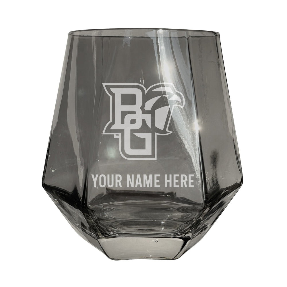 Bowling Green Falcons Customizable Stemless Diamond Wine Glass Engraved 10 oz Officially Licensed Collegiate Product Image 2