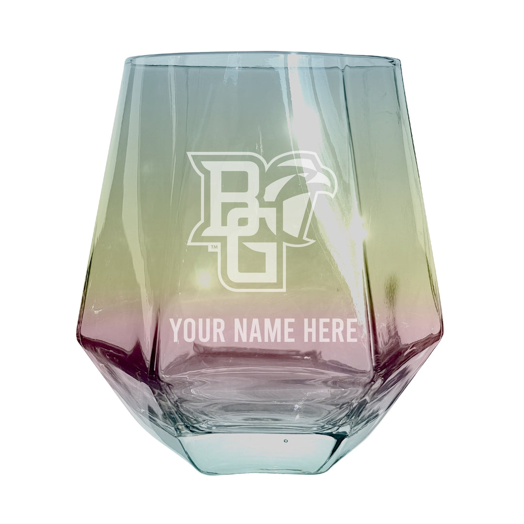 Bowling Green Falcons Customizable Stemless Diamond Wine Glass Engraved 10 oz Officially Licensed Collegiate Product Image 3