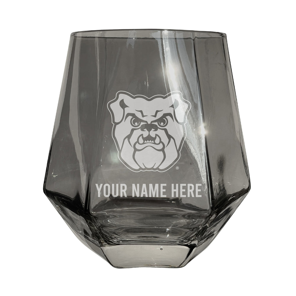 Butler Bulldogs Customizable Stemless Diamond Wine Glass Engraved 10 oz Officially Licensed Collegiate Product Image 2