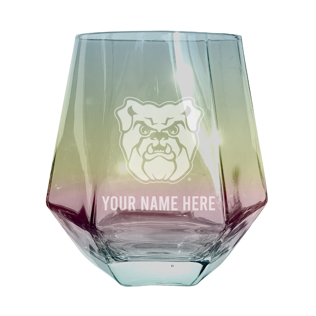 Butler Bulldogs Customizable Stemless Diamond Wine Glass Engraved 10 oz Officially Licensed Collegiate Product Image 3