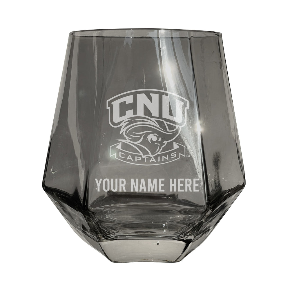 Christopher Newport Captains Customizable Stemless Diamond Wine Glass Engraved 10 oz Officially Licensed Collegiate Image 2