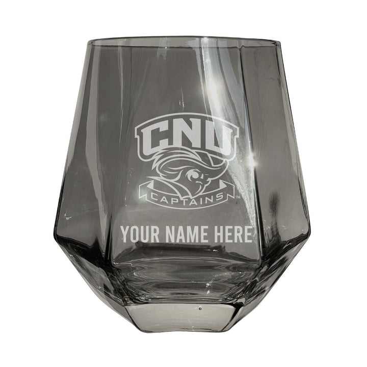 Christopher Newport Captains Customizable Stemless Diamond Wine Glass Engraved 10 oz Officially Licensed Collegiate Image 1