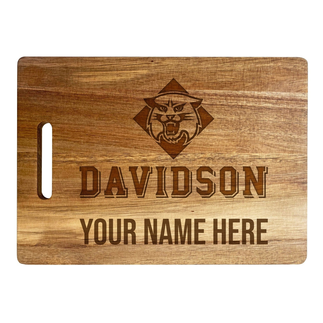 Davidson College Customizable Engraved Wooden Cutting Board 10" x 14" Acacia Wood Officially Licensed Collegiate Product Image 2