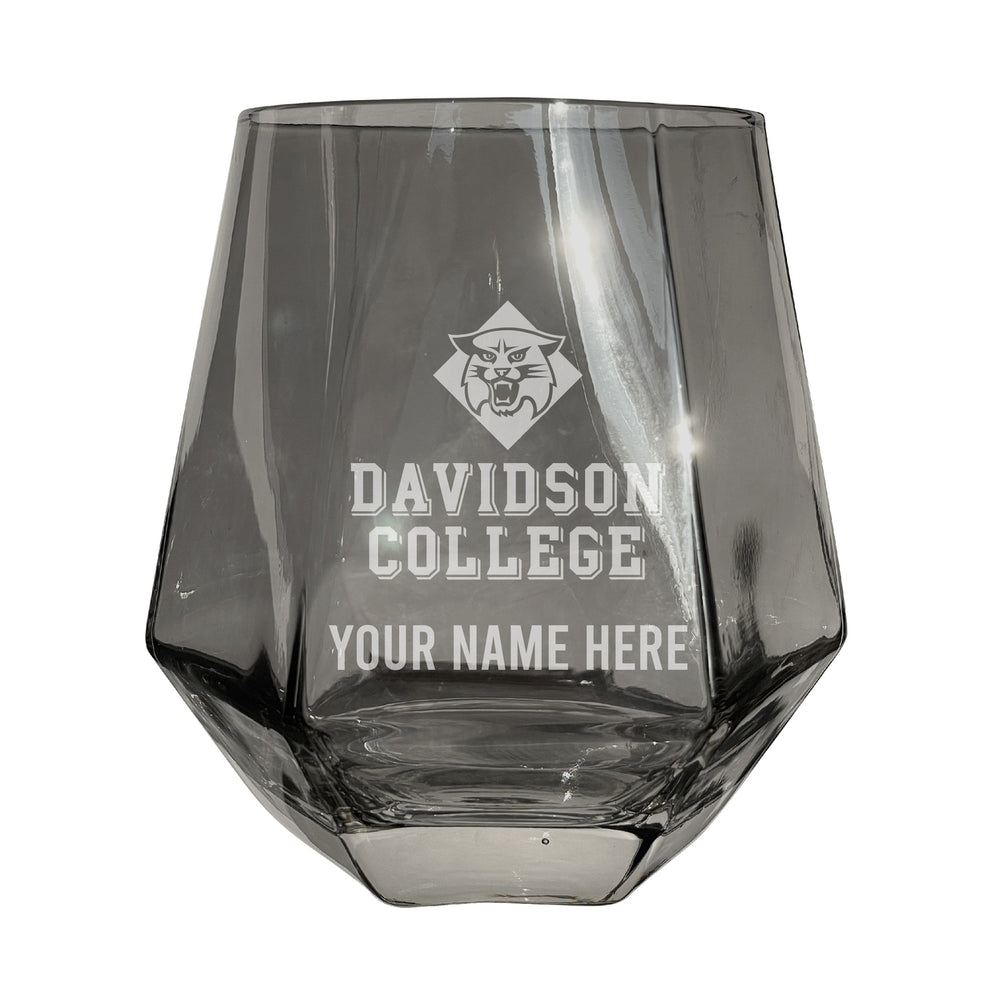 Davidson College Customizable Stemless Diamond Wine Glass Engraved 10 oz Officially Licensed Collegiate Product Image 2