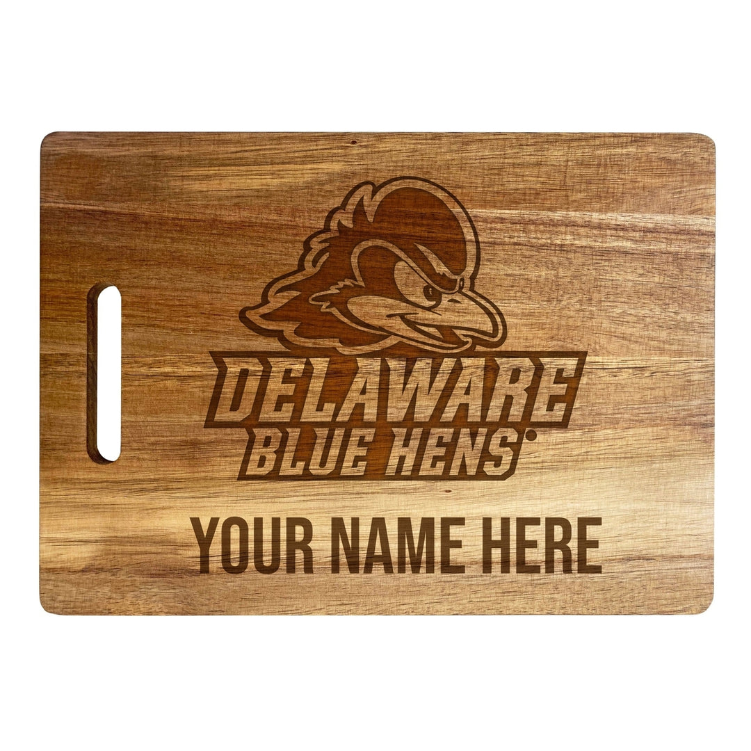 Delaware Blue Hens Customizable Engraved Wooden Cutting Board 10" x 14" Acacia Wood Officially Licensed Collegiate Image 2