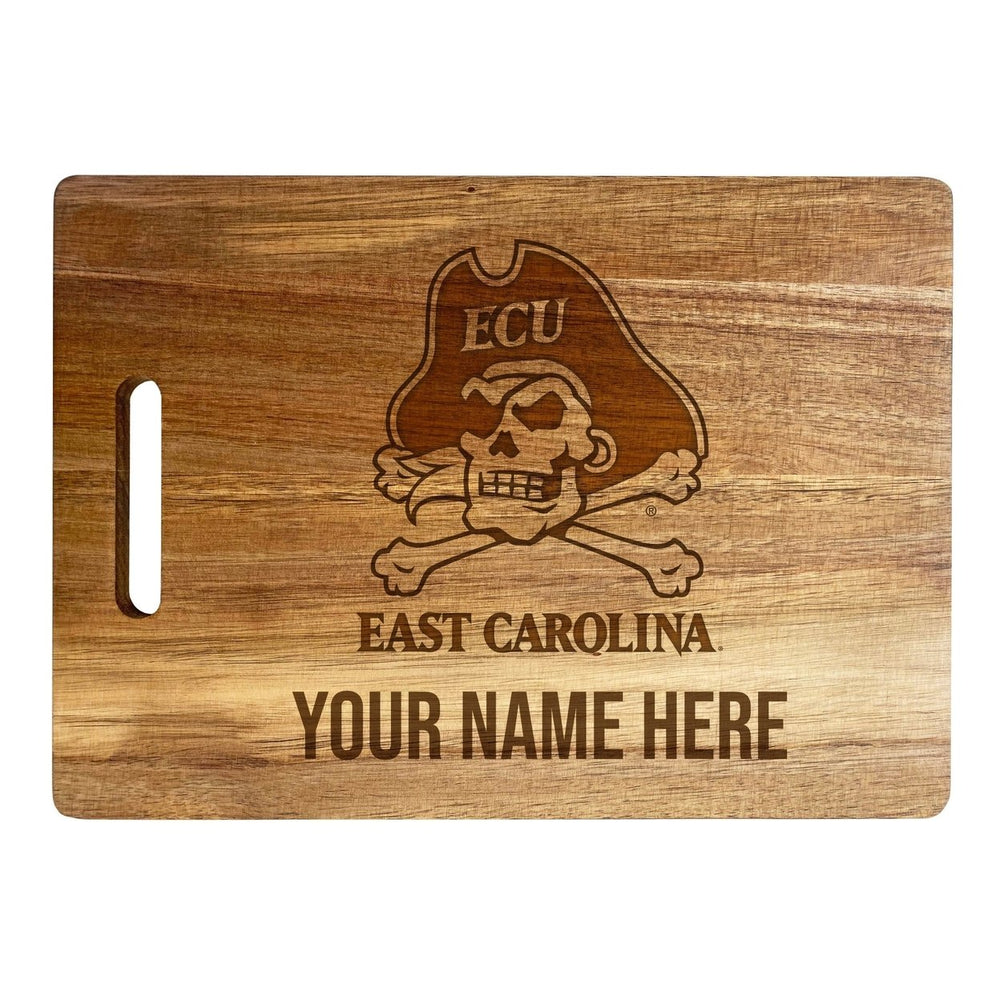 East Carolina Pirates Customizable Engraved Wooden Cutting Board 10" x 14" Acacia Wood Officially Licensed Collegiate Image 2