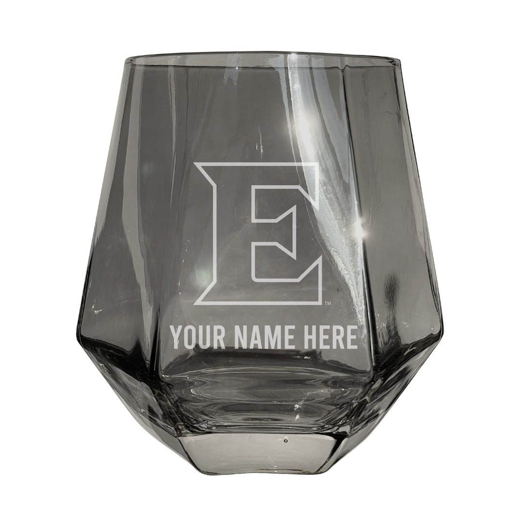 Elon University Customizable Stemless Diamond Wine Glass Engraved 10 oz Officially Licensed Collegiate Product Image 1