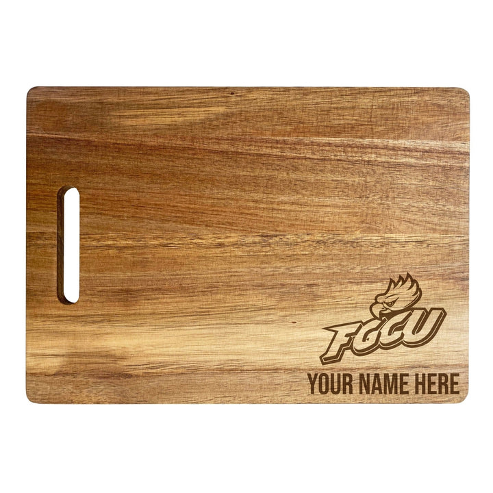 Florida Gulf Coast Eagles Customizable Engraved Wooden Cutting Board 10" x 14" Acacia Wood Officially Licensed Image 1