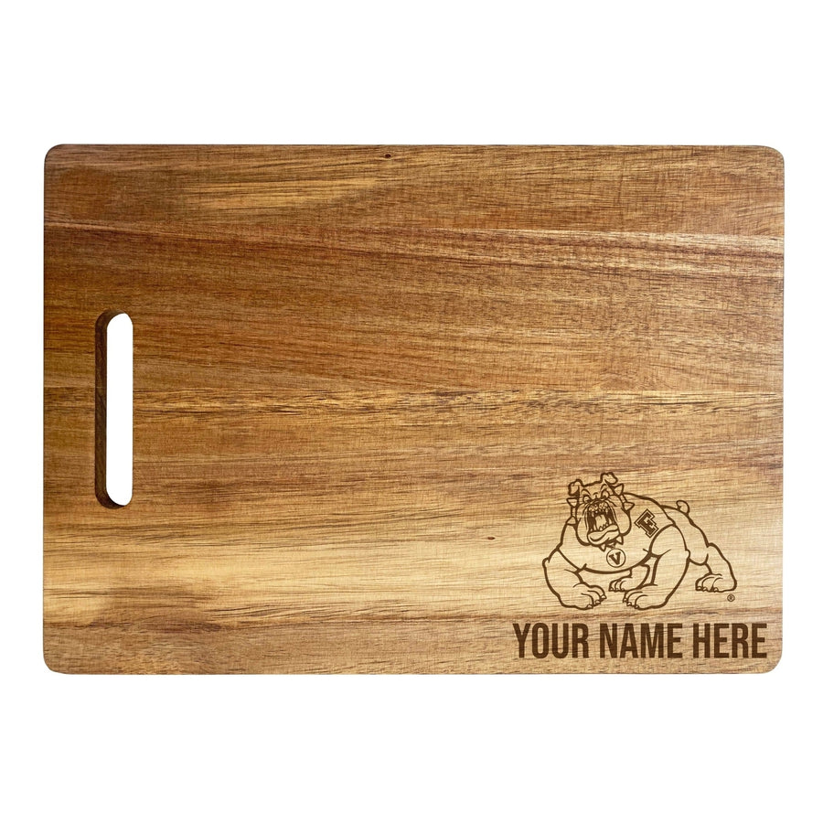 Fresno State Bulldogs Customizable Engraved Wooden Cutting Board 10" x 14" Acacia Wood Officially Licensed Collegiate Image 1