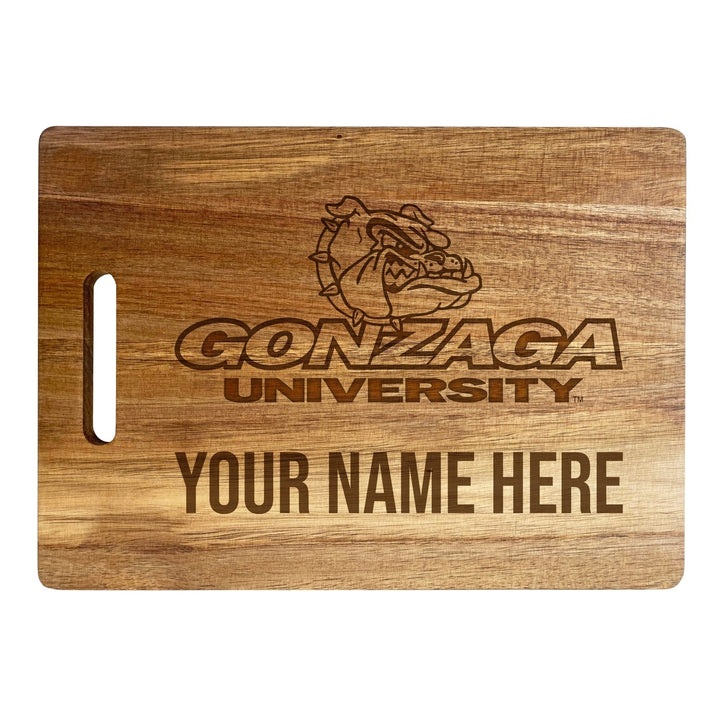 Gonzaga Bulldogs Customizable Engraved Wooden Cutting Board 10" x 14" Acacia Wood Officially Licensed Collegiate Product Image 1