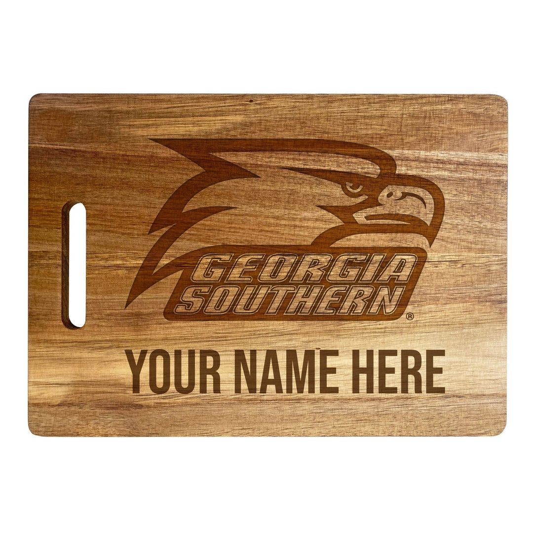 Georgia Southern Eagles Customizable Engraved Wooden Cutting Board 10" x 14" Acacia Wood Officially Licensed Collegiate Image 2