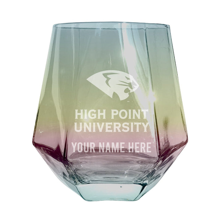 High Point University Customizable Stemless Diamond Wine Glass Engraved 10 oz Officially Licensed Collegiate Product Image 2