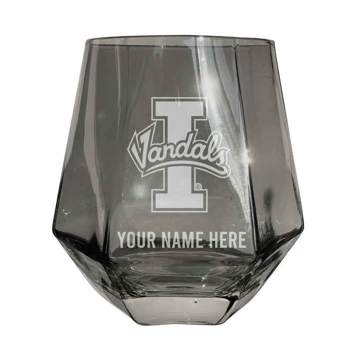 Idaho Vandals Customizable Stemless Diamond Wine Glass Engraved 10 oz Officially Licensed Collegiate Product Image 3