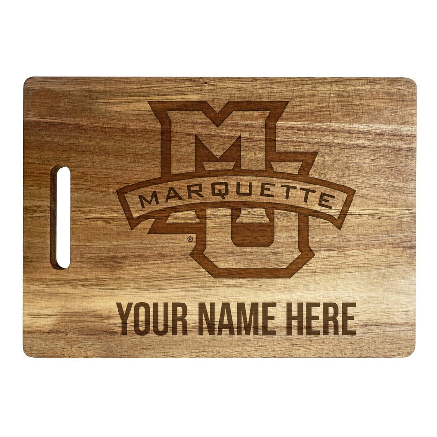 Marquette Golden Eagles Customizable Engraved Wooden Cutting Board 10" x 14" Acacia Wood Officially Licensed Collegiate Image 1