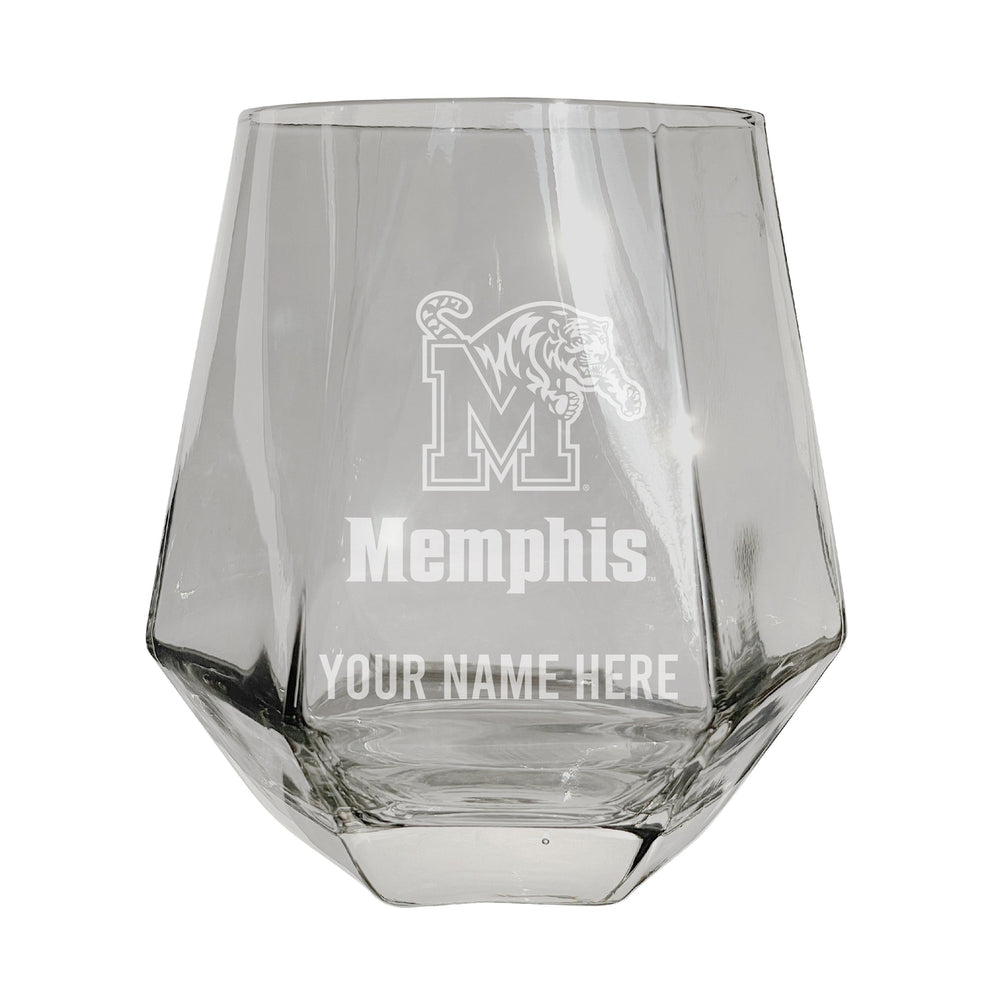 Memphis Tigers Customizable Stemless Diamond Wine Glass Engraved 10 oz Officially Licensed Collegiate Product Image 2