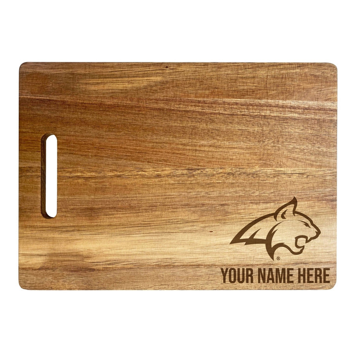 Montana State Bobcats Customizable Engraved Wooden Cutting Board 10" x 14" Acacia Wood Officially Licensed Collegiate Image 2