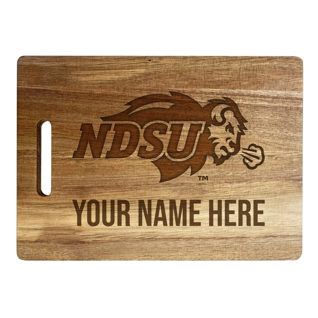 North Dakota State Bison Customizable Engraved Wooden Cutting Board 10" x 14" Acacia Wood Officially Licensed Collegiate Image 2