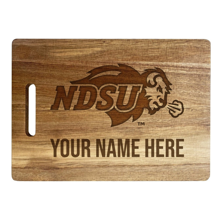 North Dakota State Bison Customizable Engraved Wooden Cutting Board 10" x 14" Acacia Wood Officially Licensed Collegiate Image 1