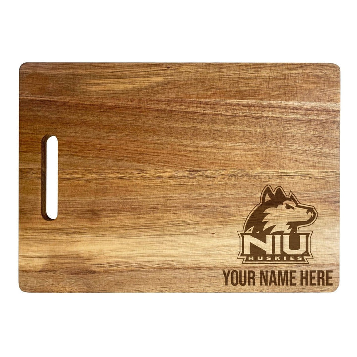 Northern Illinois Huskies Customizable Engraved Wooden Cutting Board 10" x 14" Acacia Wood Officially Licensed Image 1