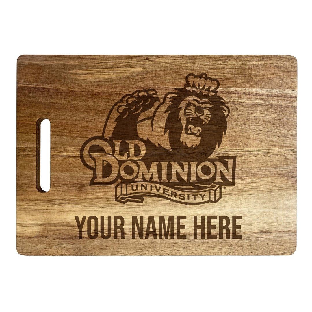 Old Dominion Monarchs Customizable Engraved Wooden Cutting Board 10" x 14" Acacia Wood Officially Licensed Collegiate Image 2