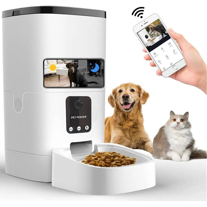 Automatic Pet Feeder with Camera, App Control, and Voice Recorder - 6L Capacity Image 1