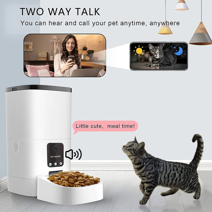 Automatic Pet Feeder with Camera, App Control, and Voice Recorder - 6L Capacity Image 3