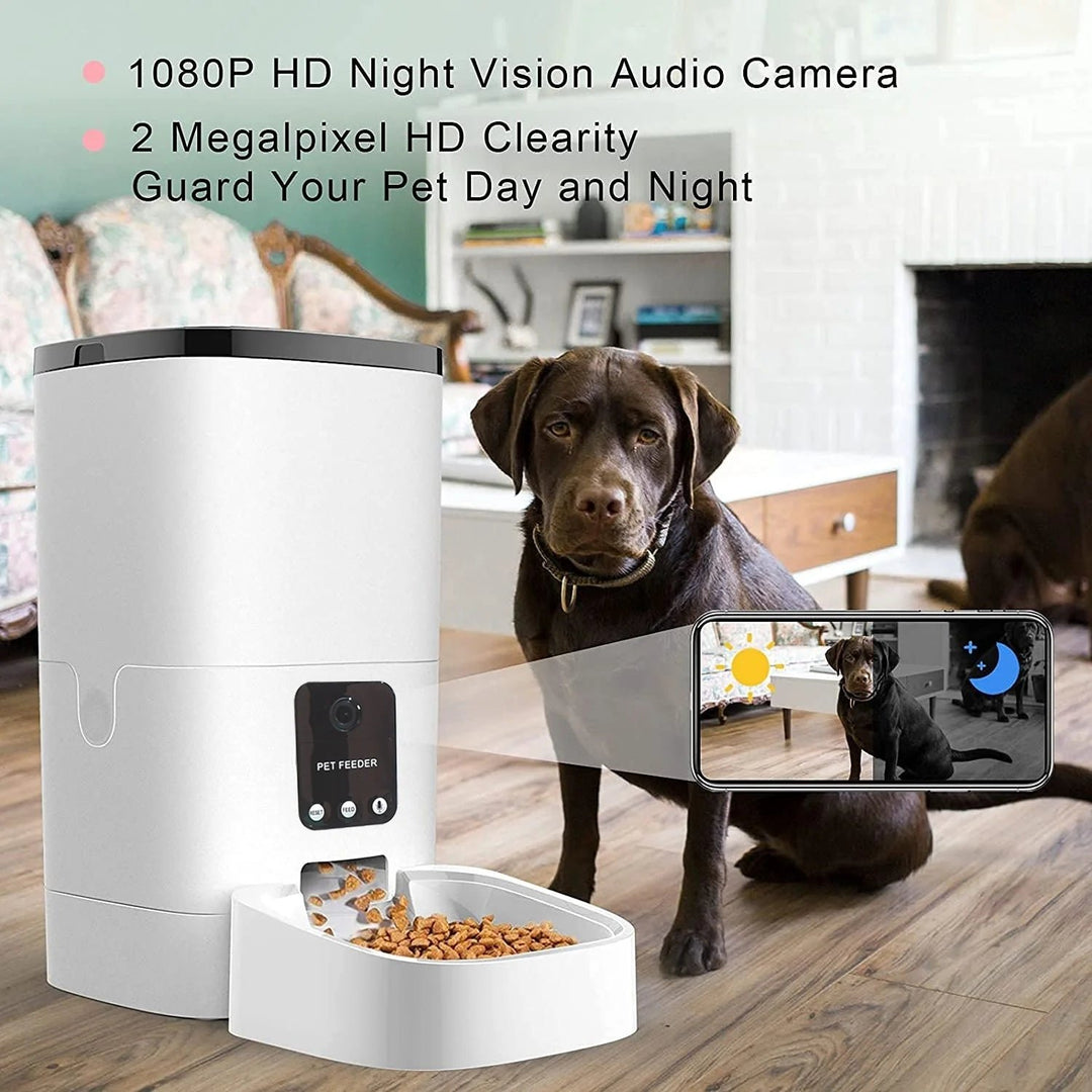 Automatic Pet Feeder with Camera, App Control, and Voice Recorder - 6L Capacity Image 4