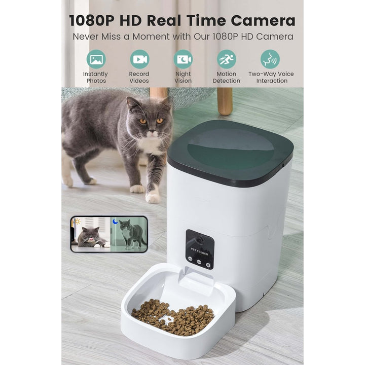 Automatic Pet Feeder with Camera, App Control, and Voice Recorder - 6L Capacity Image 8