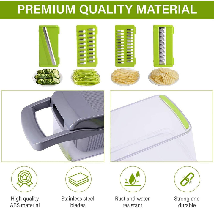 12 in 1 Manual Vegetable Chopper Kitchen Gadgets Food Chopper Onion Cutter Vegetable Slicer Image 3