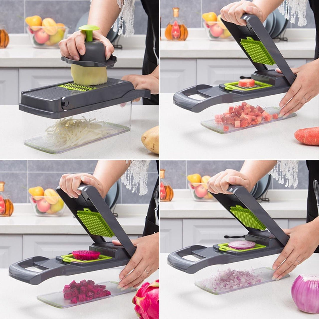 12 in 1 Manual Vegetable Chopper Kitchen Gadgets Food Chopper Onion Cutter Vegetable Slicer Image 4