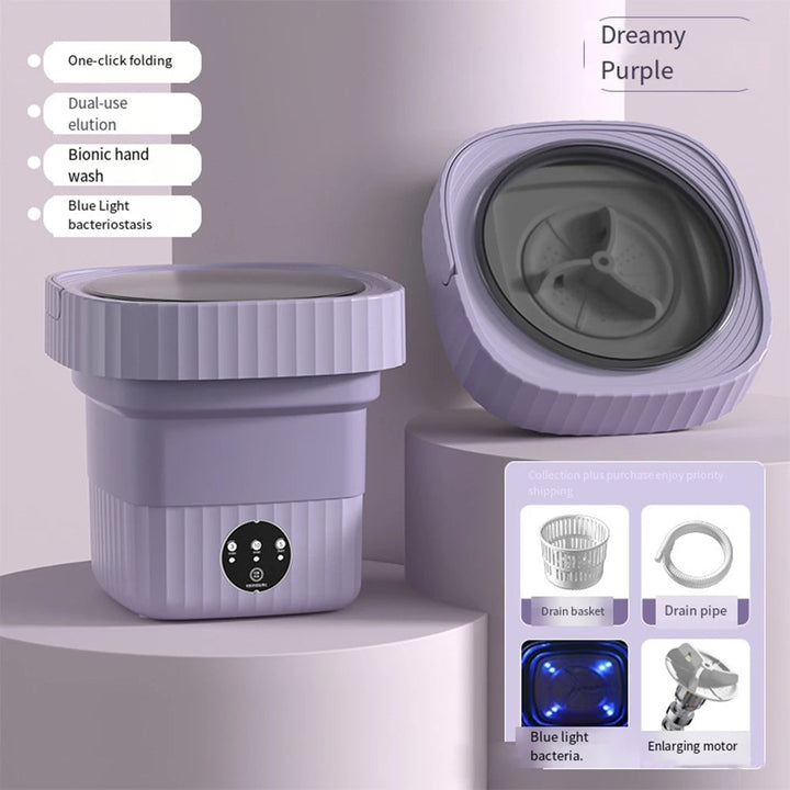 Portable Folding Washing Machine with Dryer - Large Capacity Mini Washer for Travel, Home, and More Image 1