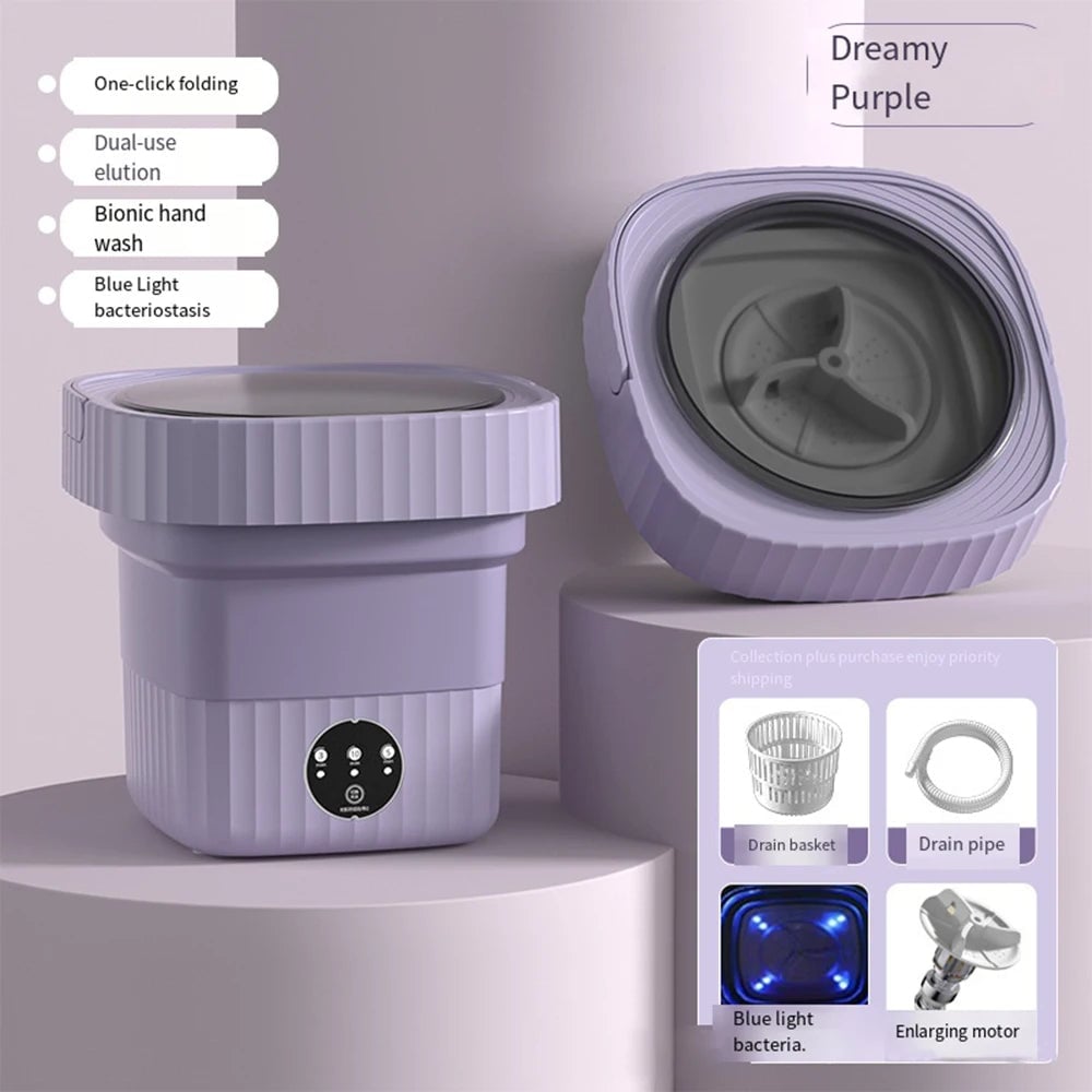 Portable Folding Washing Machine with Dryer - Large Capacity Mini Washer for Travel, Home, and More Image 12