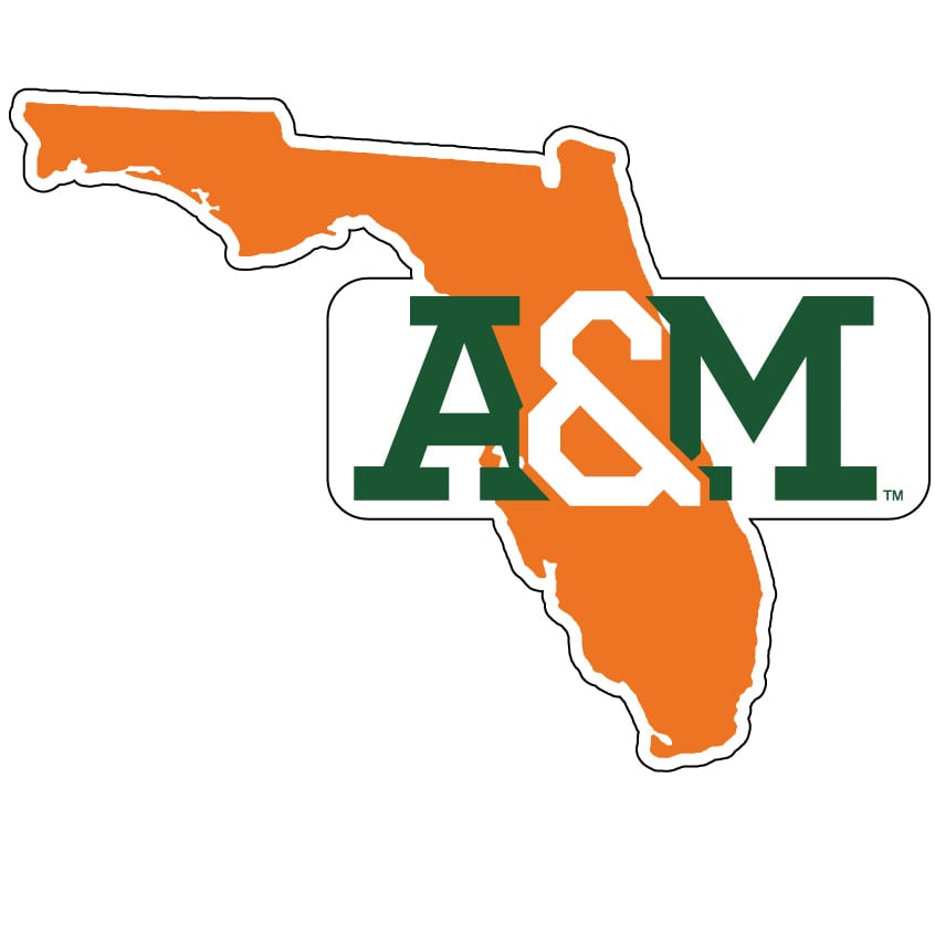 Florida AandM Rattlers 4-Inch State Shape NCAA Vinyl Decal Sticker for Fans, Students, and Alumni Image 1