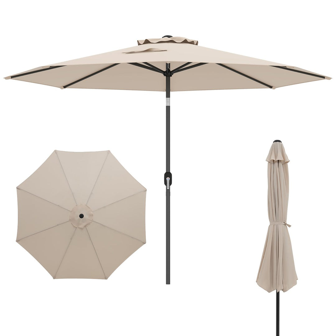 10 ft Patio Umbrella Market Table Umbrella Yard Outdoor w/ 6 Ribs Image 6