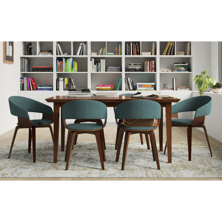 Eastwood Walnut Dining Table 66x40 Rectangular Seating for 6 Contemporary Design Image 2