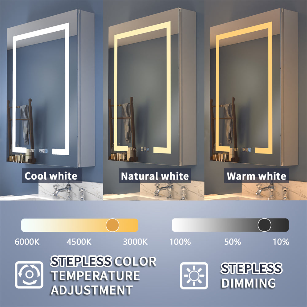 Boost-M2 52" W x 36" H Combination Medicine Cabinet with Mirror led Lighted Medicine Cabinet Image 5