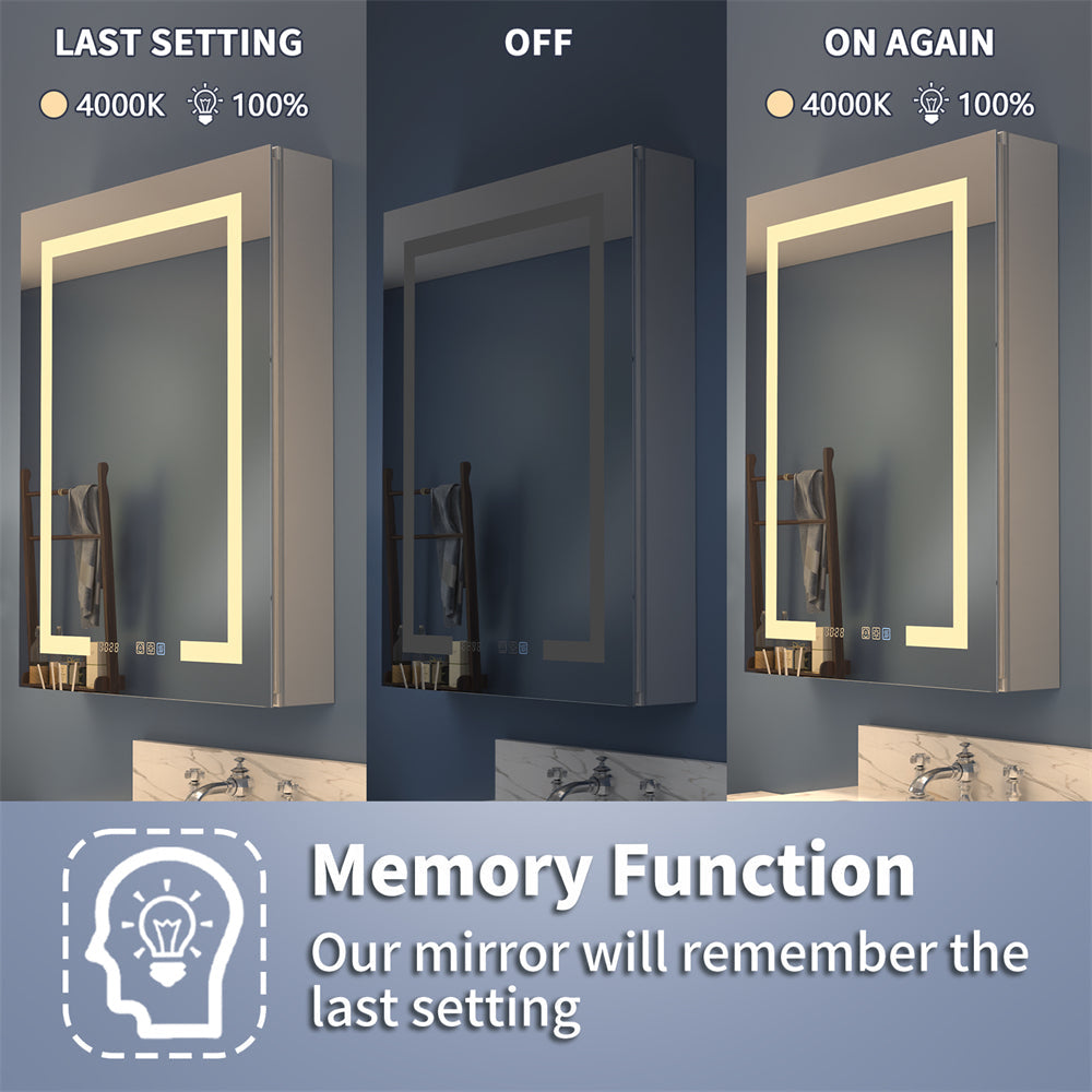 Boost-M2 52" W x 36" H Combination Medicine Cabinet with Mirror led Lighted Medicine Cabinet Image 12
