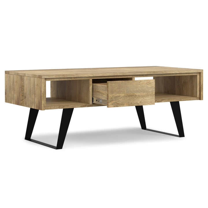 Lowry Coffee Table Mango Acacia Wood 48 Inch with Storage Modern Industrial Design Image 5