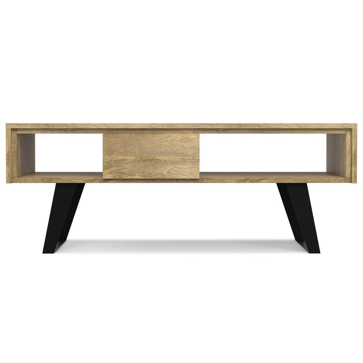 Lowry Coffee Table Mango Acacia Wood 48 Inch with Storage Modern Industrial Design Image 6