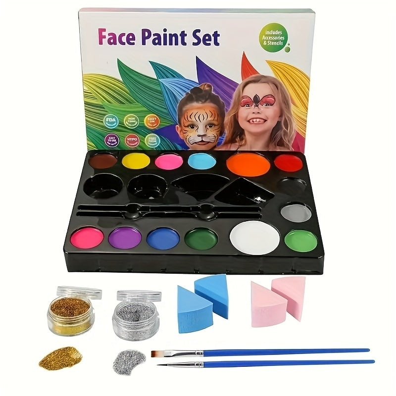 Face Paint Set 14 Colors Body Paint Palette For Halloween Cosplay Makeup Image 1