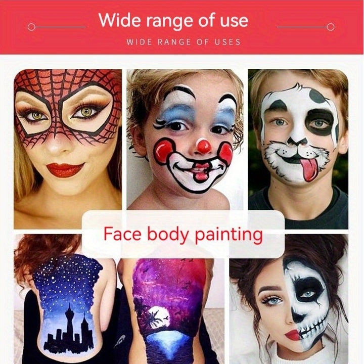 Face Paint Set 14 Colors Body Paint Palette For Halloween Cosplay Makeup Image 4