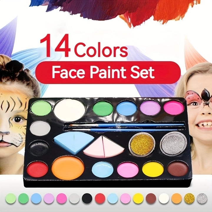 Face Paint Set 14 Colors Body Paint Palette For Halloween Cosplay Makeup Image 6