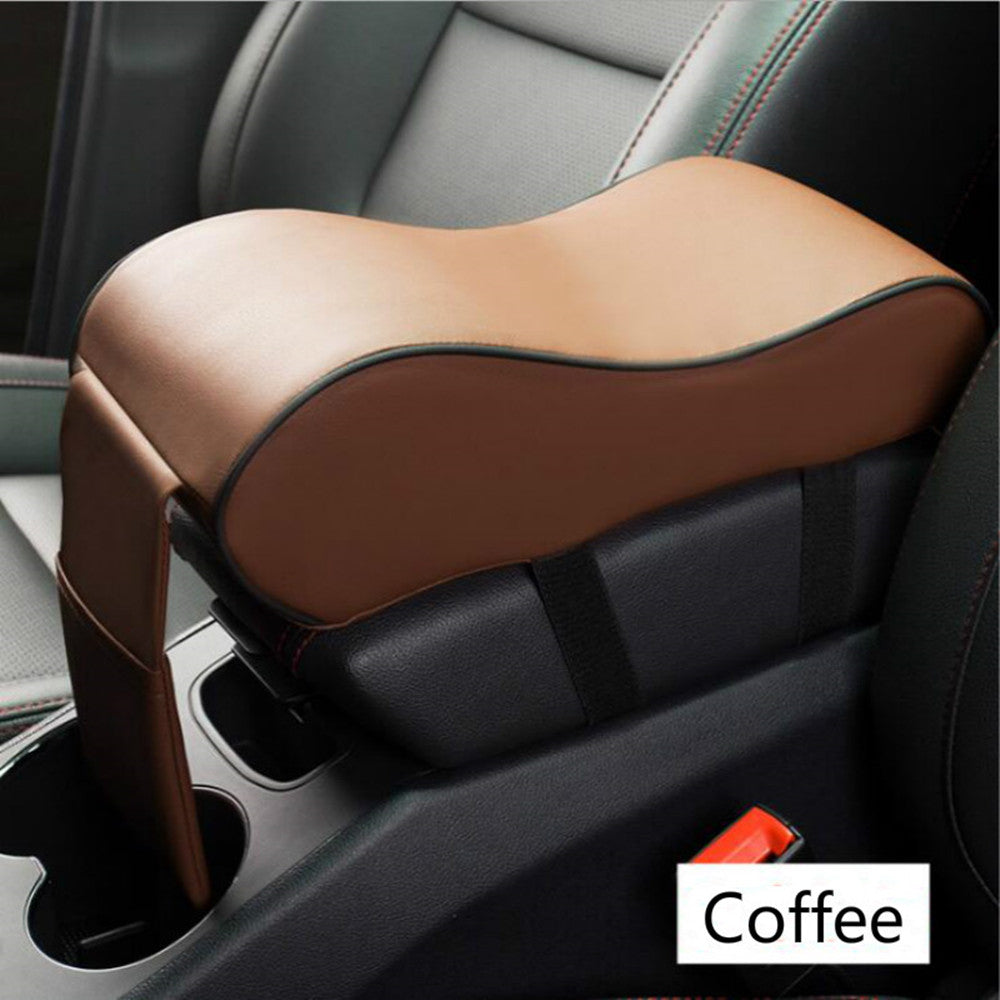 Leather Car Armrest Pad Black Center Console Cushion Soft Cover 31x17x11cm Image 4